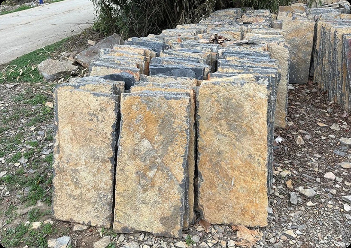 Stacked stone pillar cap profile 3, architectural stone capping for gates and columns