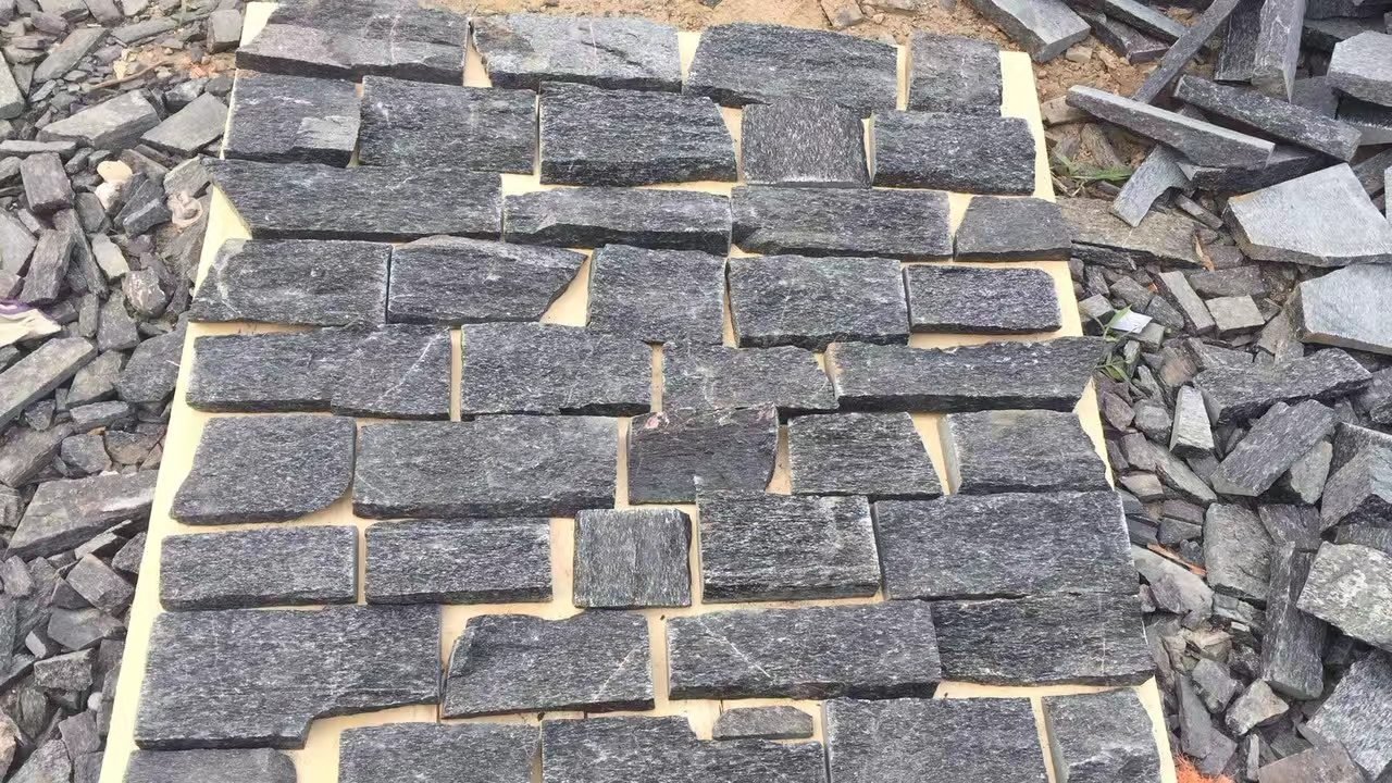 beige yellow split face linear loose stone photo 3