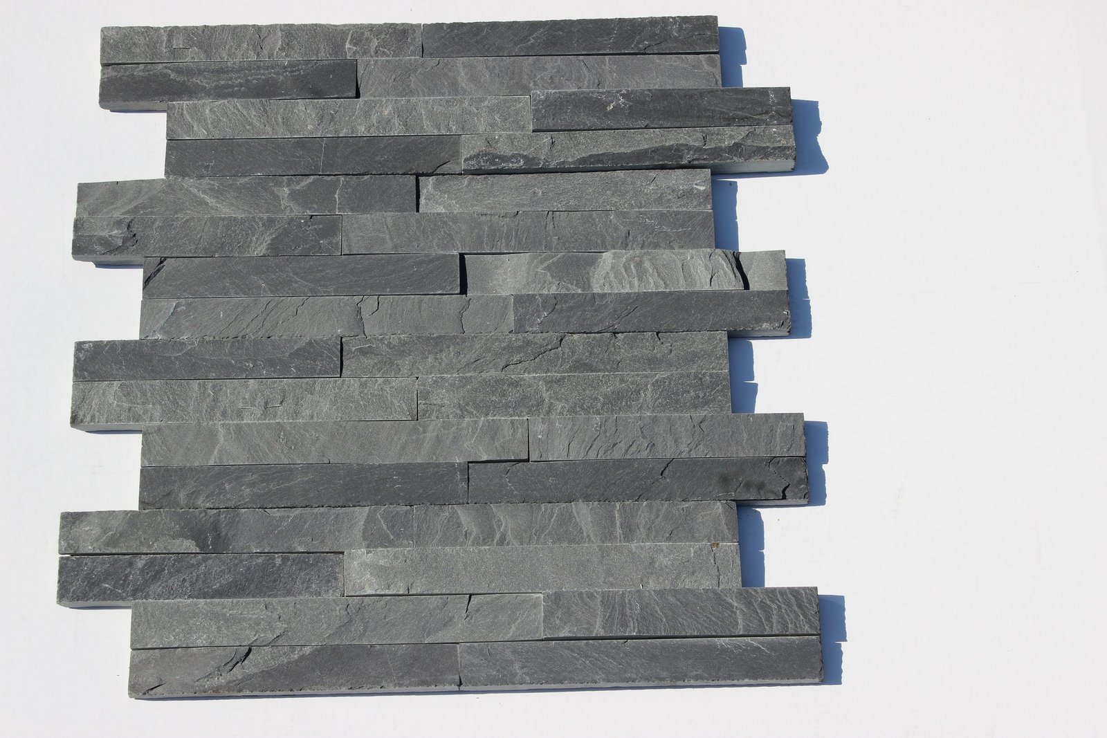 black natural stone thin ledgestone wall cladding 10x36cm details - black stone accent band panels