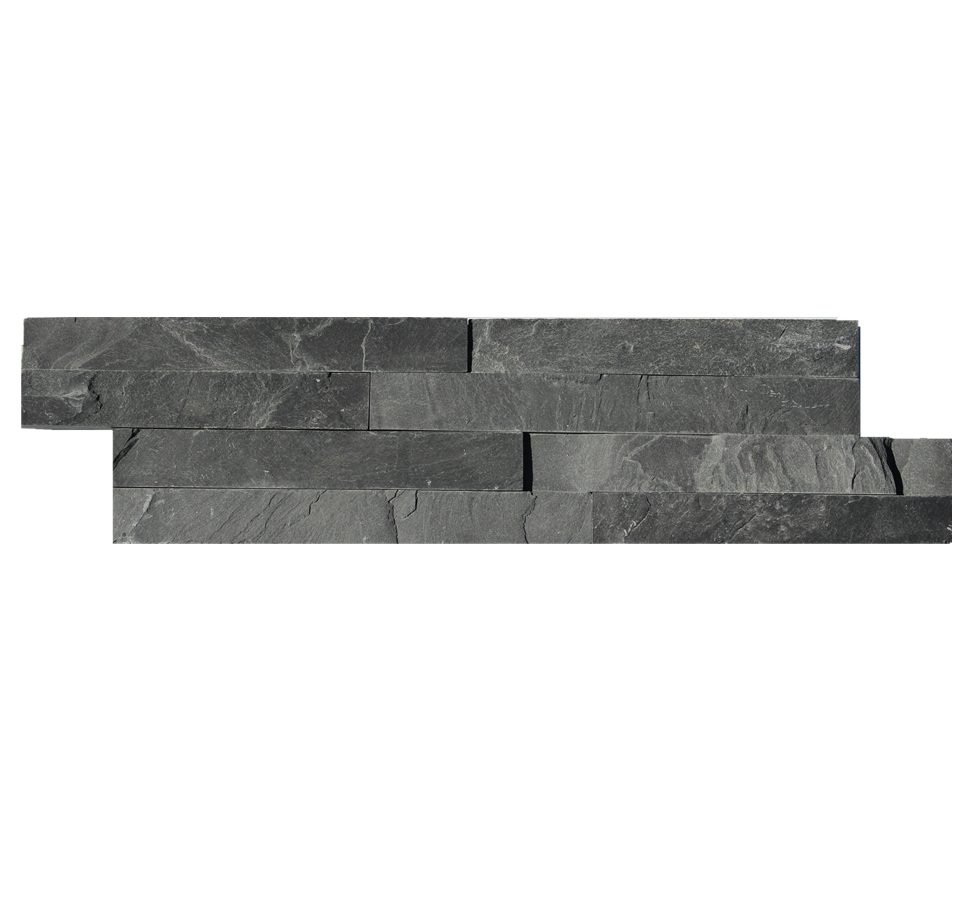 black natural stone thin ledgestone wall cladding 10x36cm