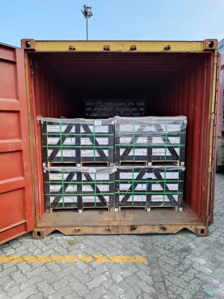 Container space optimization for bulk stacked stone export, pallets loaded tight inside a standard container from Top Stone Panels