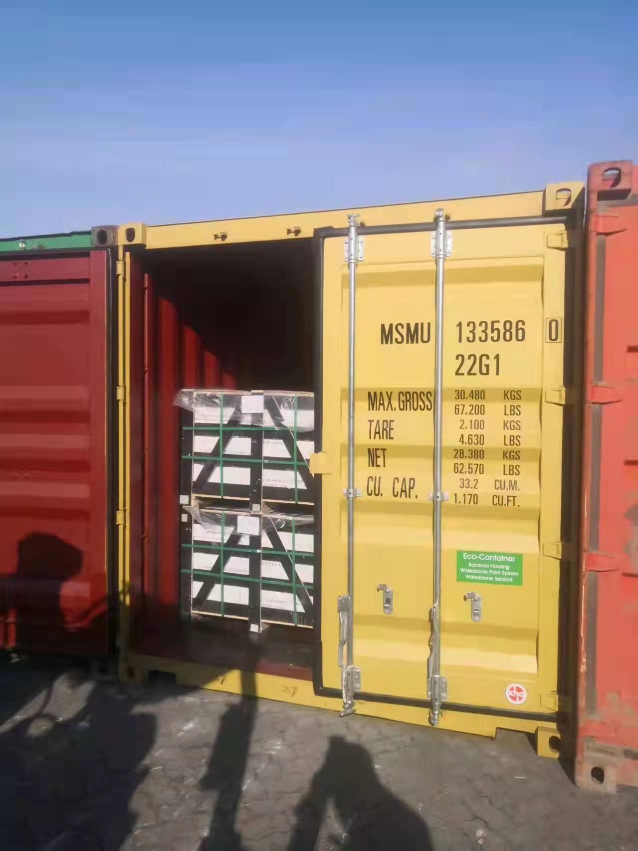 Container space optimization with airbag reinforcement for bulk stone export