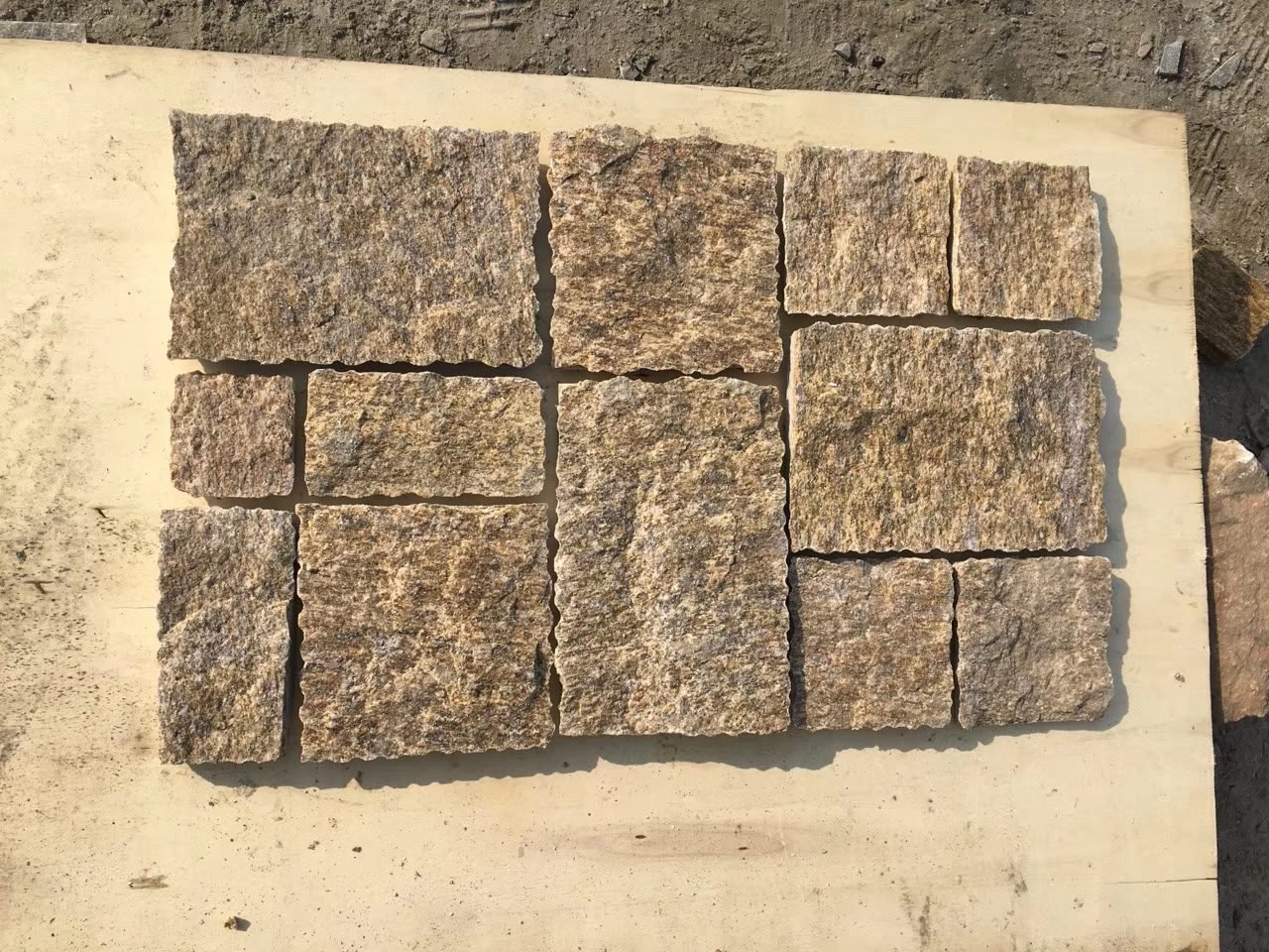 Crazy paving flagstone colorway, mesh-backed natural slate sheets for driveway and pool surround paving