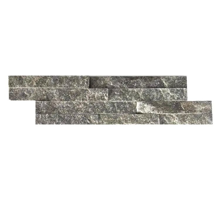 green quartzite mini ledgestone split face panel 10x36cm