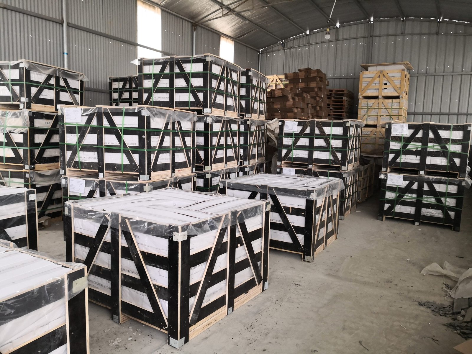 heavy duty fumigated wooden crates for stone export