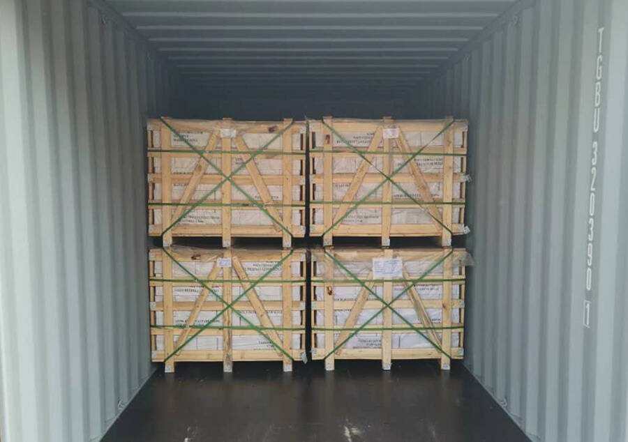 stone wall cladding ready for palletizing and container loading