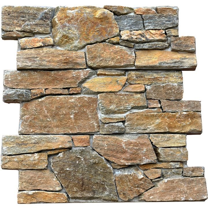 Interlocking z panel colorway, cement backed stone cladding 20x55cm for seamless commercial facades
