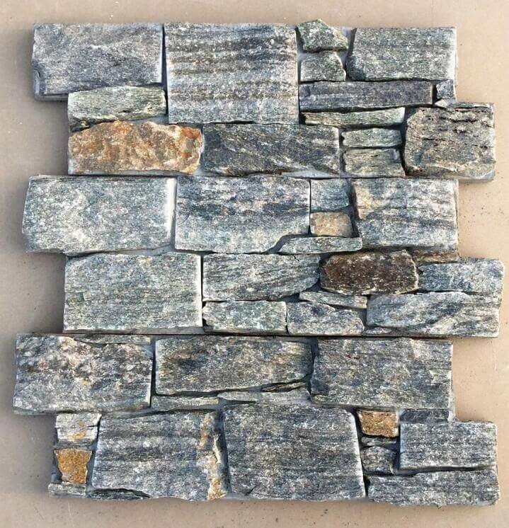 Interlocking z panel colorway, cement backed stone cladding 20x55cm for seamless commercial facades