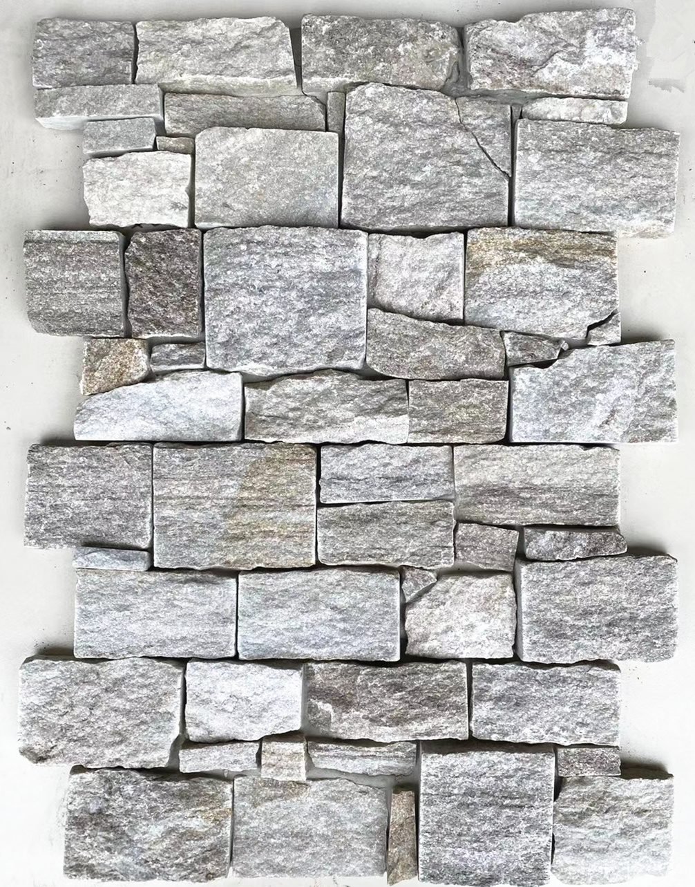 Interlocking z panel colorway, cement backed stone cladding 20x55cm for seamless commercial facades