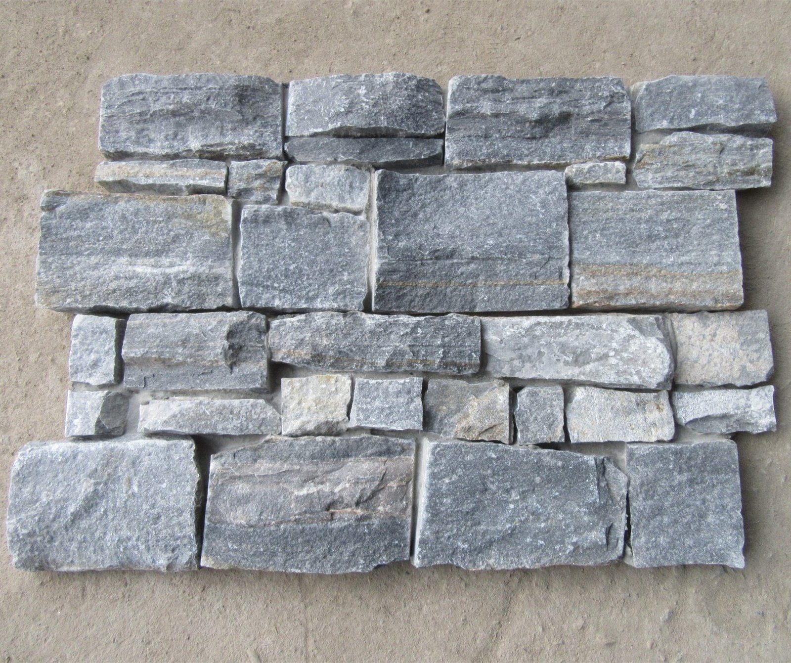 Interlocking z panel colorway, cement backed stone cladding 20x55cm for seamless commercial facades