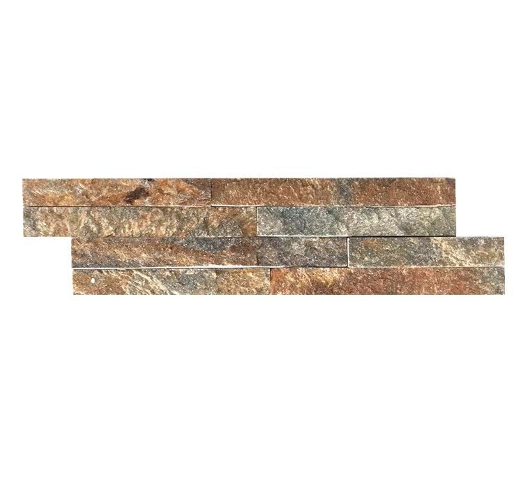 rustic copper quartzite split face stacked stone 10x36cm