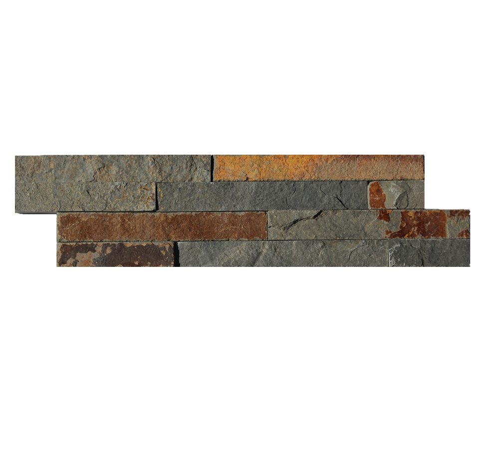 rustic country multicolor split face cladding 10x36cm
