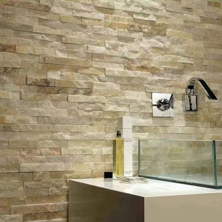 split face wall tiles application - natural stone cladding application scene on exterior wall, villa facade, fireplace and feature wall, supplied factory direct for wholesale projects - photo 2