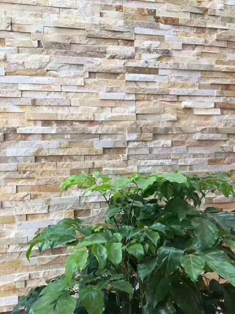 split face wall tiles application - natural stone cladding application scene on exterior wall, villa facade, fireplace and feature wall, supplied factory direct for wholesale projects - photo 5