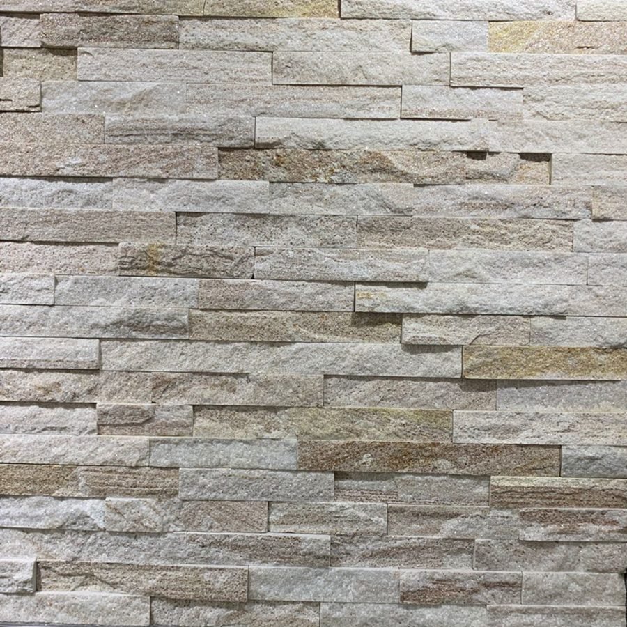 dry stack stone veneer in commercial lobby showing large-scale minimalist application