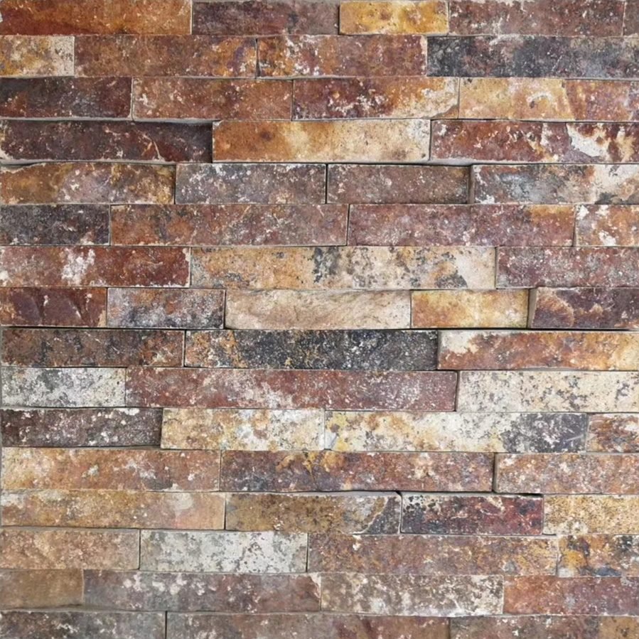 Stacked stone ledger panel TSP-002, natural split face 15x60cm wholesale colorway from the Yixian factory series