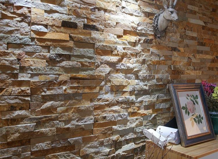 stacked stone application - natural stone cladding application scene on exterior wall, villa facade, fireplace and feature wall, supplied factory direct for wholesale projects - photo 18