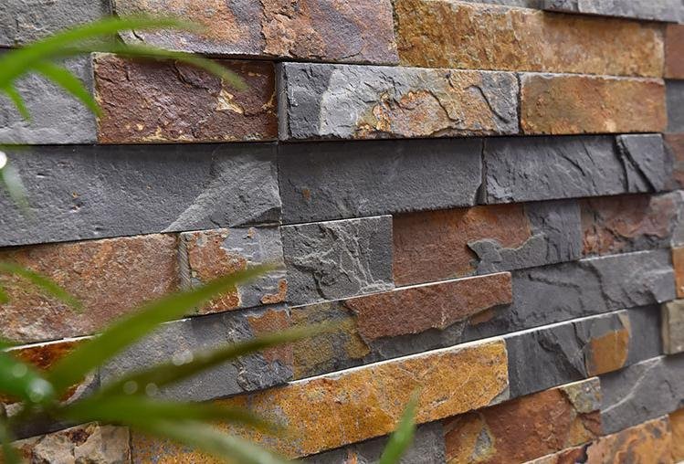stacked stone application - natural stone cladding application scene on exterior wall, villa facade, fireplace and feature wall, supplied factory direct for wholesale projects - photo 27