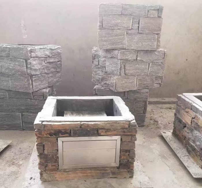 Matched stone pillar cap profile for column kit systems