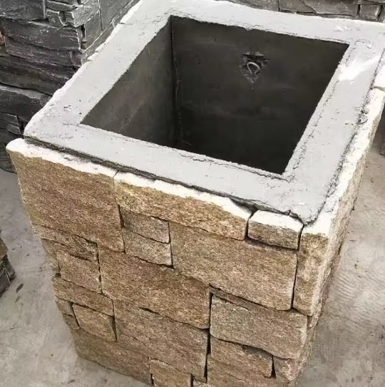 Modular stone pillar kit for commercial entrance columns