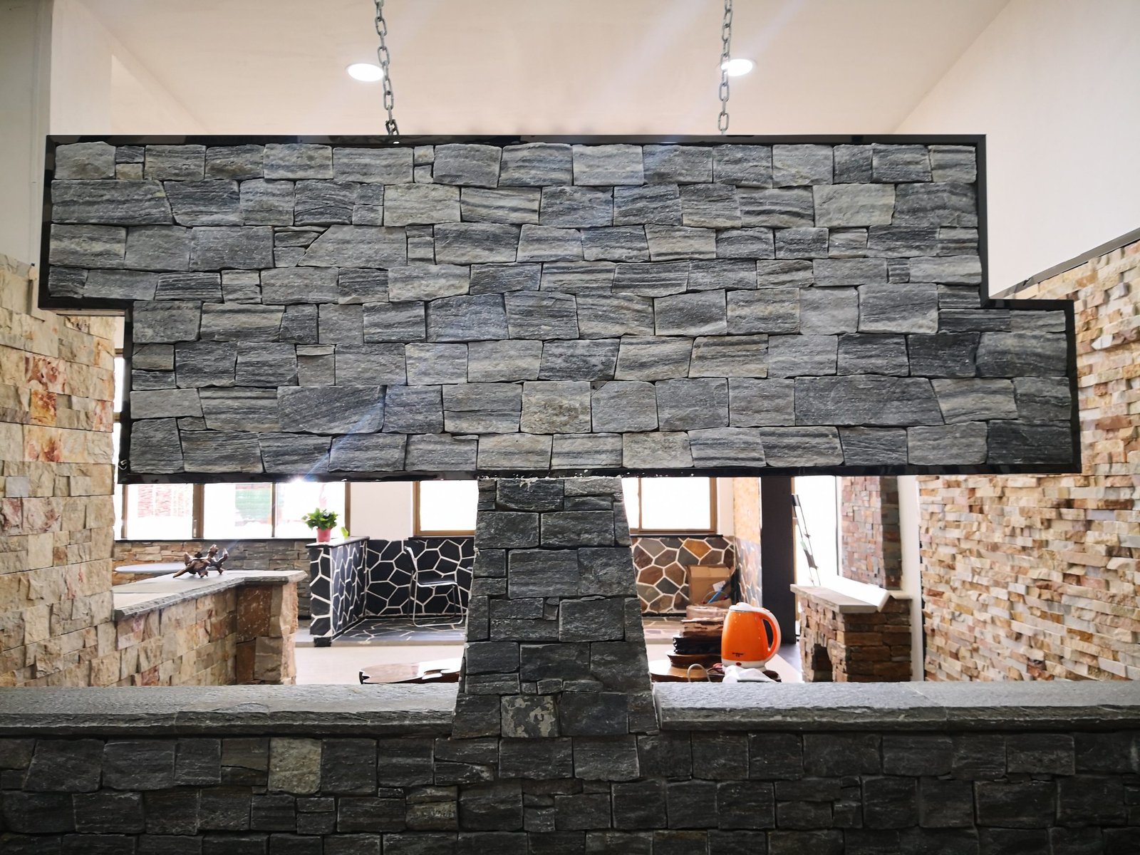 Interior feature walls and landscape retaining walls using Z-panel systems