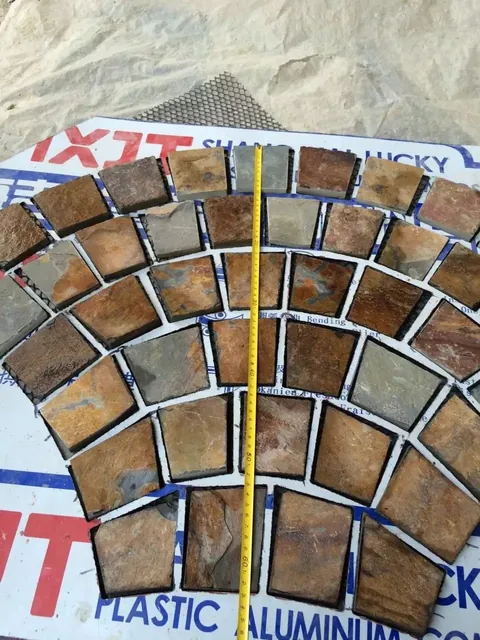 Crazy paving flagstone pool surround, wet-area non-slip surface with salt and chlorine tolerance