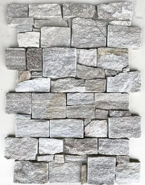 Interlocking z panel colorway, cement backed stone cladding 20x55cm for seamless commercial facades
