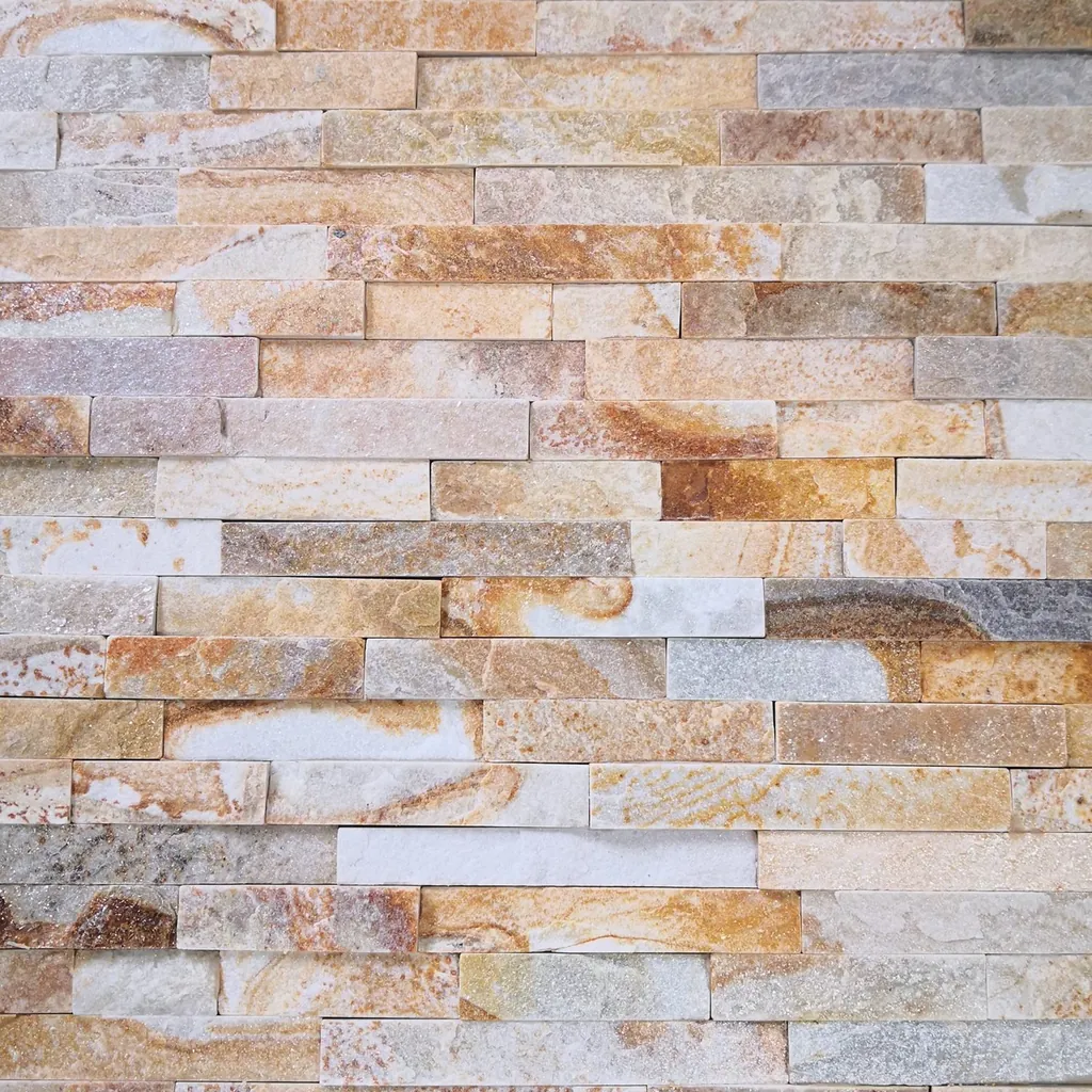 Stacked stone ledger panel TSP-004, natural split face 15x60cm wholesale colorway from the Yixian factory series
